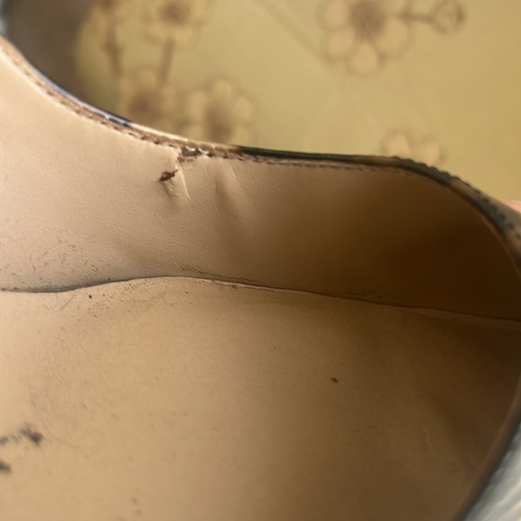 Ann Taylor Gold and Black Print kitten stilletto Heel pointed toe - Picture 9 of 9